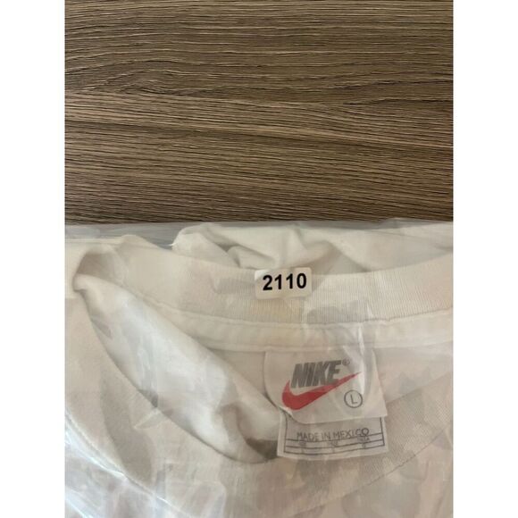 Vintage Nike Tennis Challenge Court Andre Agassi Art Swoosh T-Shirt L White* - Picture 14 of 14